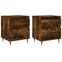 vidaXL Nachttisch Nachttische 2 Stk. Räuchereiche 40x35x50 cm Holzwerkstoff (2-St)