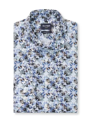 OLYMP - Modern Fit: Businesshemd blau/weiß - Gr. - 43