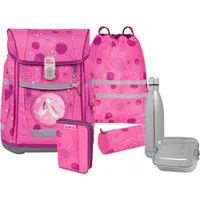 McNeill Schulranzen Tenero, Pinky (Set, 5-tlg), inkl. Federmäppchen, Turnbeutel, Schlamperrolle & Motivmagnet