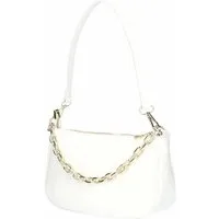 ITALYSHOP24 Schultertasche Made in Italy DAMEN LEDER TASCHE Pochette mit Kette CrossOver City Bag, Handtasche Umhängetasche Clutch Ledertasche Bodybag Schmucktasche