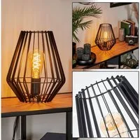 hofstein Tischleuchte moderne Tischlampe aus Metall in Schwarz, ohne Leuchtmittel, Nachttischlampe An-/Ausschalter, Lichteffekt, 1xE27, ohne Leuchtmittel