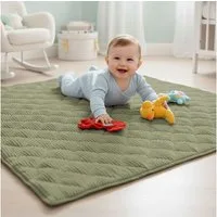 Krabbeldecke Soft-Cord wasserabweisende Sanosoft Babydecke Khaki Grün 130x150cm, Sanosoft, Öko-Tex und Made in Germany