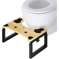 Yorbay Badhocker Toilettenhocker aus Massivholz, 3-fach verstellbar, klappbar, bis 226 kg – für Kinder & Erwachsene
