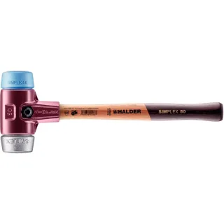 HALDER SIMPLEX - Schonhammer mit Tempergussgehäuse und hochwertigem Holzstiel, TPE-soft/Weichmetall - 3019.050