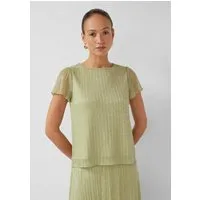 s.Oliver Kurzarmshirt T-Shirt Glänzendes Shirt mit Metall-Garn