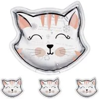 relaxdays Kühlpad Kühlpads Kinder 4er Set, 4-tlg., Katze