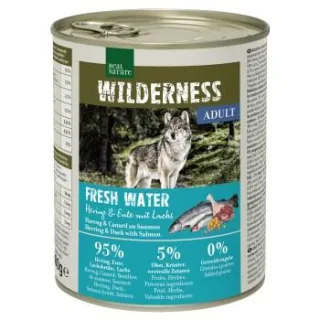 REAL NATURE WILDERNESS Nassfutter Hund, Adult, Fresh Water, Hering, Lachs und Ente 24x800 g