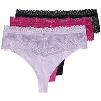 Ulla Popken Slip TruYou Strings 3er-Pack Spitzenbund