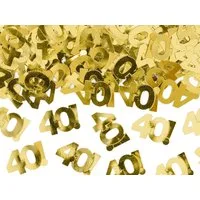 partydeco Streudeko, Konfetti Zahl 40 2x1cm 15g Gold