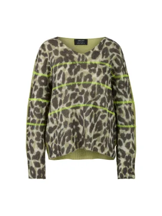 Marc Cain Sports - Feiner Leo-Pullover Knitted in Germany soft olive - Gr. - 38
