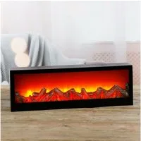 Meinposten Dekokamin LED Kamin Feuer Elektrokamin Wandkamin Kaminfeuer Batterie 60x20 cm (1-St)
