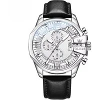 OLEVS Chronograph OLEVS Prestige Chronograph Uhr XXL 50 mm Lederarmband, 4 Farben 2978