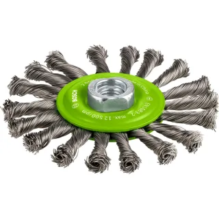 Bosch PRO Scheibenbürste, gezopft, rostfrei, 115 mm, 12500 U/ min, M14 - 2608622106