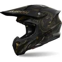 Airoh Motocrosshelm Twist 3 Titan Motocross-Helm, vorbereitet für Kommunikationssystem,Notfallsystem-Polsterung (EQ