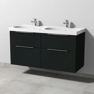 Sanipa 3way Waschtischunterbau zu Geberit Acanto Waschtisch mit 4 Auszügen, Vulkan-Matt UP4201V