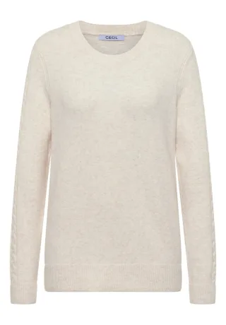 CECIL - Pullover mit Strickdetail beige - Gr. - XL