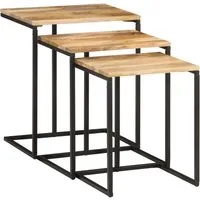 vidaXL Beistelltisch Satztische 3 Stk. Massivholz (3-St)