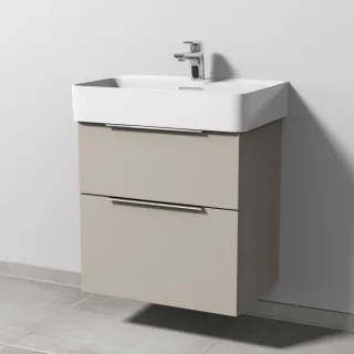 Sanipa 3way Waschtischunterbau zu Laufen VAL Waschtisch mit 2 Auszügen, Kaschmir-Matt UP8211U
