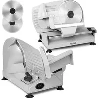 7MAGIC Allesschneider Brotschneidemaschine, Elektrischer Allesschneider Edelstahl, 200 W, Mit abnehmbarer 2 x 19 cm Klinge, 0–15 präziser Dickenknopf Schnitt