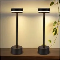 Nettlife LED Tischleuchte Drahtlose Batterie Nachttischlampe Dimmbar USB-C-Akku Touch-Lampe, Touch Dimmbar, LED fest integriert, Modern Tischlampe für Schlafzimmer Esszimmer Büro