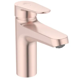 Ideal Standard Waschtischarmatur Alu+ Ausladung 120mm BlueStart mit Ablaufgarnitur Rose, BE130RO BE130RO
