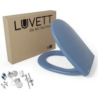 LUVETT WC-Sitz C100 mit Absenkautomatik, Duroplast sanitär, Universelle O-Form (Komplett-Set, Inklusive 3 Befestigungsarten), mit Original SoftClose® Absenkautomatik, Duroplast