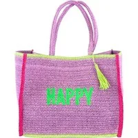 FURNARO Shopper, Geflochtene Struktur mit Quaste
