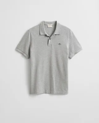 GANT - Classic Regular Fit Poloshirt grey melange - Gr. - XXL