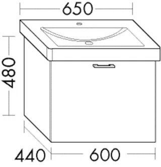 Burgbad Waschtischunterschrank System 30 Preisgruppe 1 Aqua 480x600x440 Eiche Dekor Cashmere WWMQ060F6312