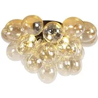 Qazqa Deckenleuchte Uvas, ohne Leuchtmittel, Warmweiß, QAZQA Deckenleuchte, g9, Gold, Glas, Design