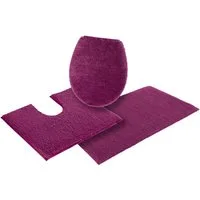 OTTO home Badematte Vanessa, Badvorleger, Badezimmer Teppich, Höhe 10 mm, rutschhemmend beschichtet, schnell trocknend, strapazierfähig, fußbodenheizungsgeeignet, Polyester, rechteckig, 3-tlg. Stand-WC Set, Badteppich, weiche Haptik, unifarben