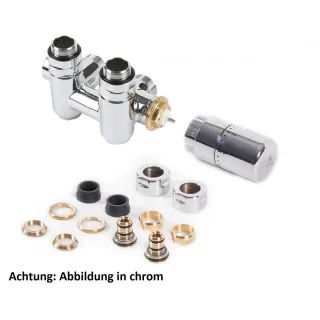 Terma Set Thermostat Verbundventil mit Anschlussmöglichkeit für eine Heizpatrone 1/2"-Ø16x2, Ø15 WRZT5G14-CM