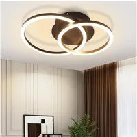 ZMH LED Deckenleuchte Wohnzimmer 2 Ringe Modern Runde Deckenlampe 24W 3000K Flur Hotel, Augenschutz, Einfache Installtion, LED fest integriert, Warmweiß, Schlafzimmerlampe Drehbar küchenlampe für Schlafzimmer Küche