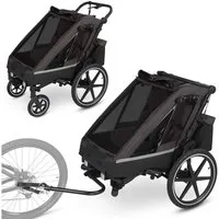 ABC Design Fahrradkinderanhänger Tour 2 - Falcon, 3in1 Fahrrad Anhänger, Kinderwagen & Jogger für 2 Kinder bis 49 kg