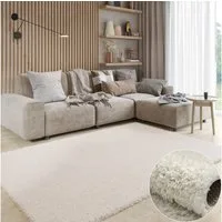 Wohnando Teppich MY-RUG Hochflorteppich Shaggy Star 90x60cm, rechteckig, Höhe: 38 mm, einfarbig, leicht glänzend, extra flauschig