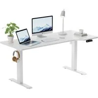HOMALL Schreibtisch Schreibtisch Höhenverstellbarer mit Gedächtnis und Sitzerinnerung (2-lagige Höhenverstellung mit sitzender Erinnerungsfunktion und USB-Ladeanschluss)