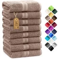 NatureMark Handtücher 8er-Set Frottier Handtücher 50x100cm, 100% Baumwolle (8-St), 8X Frottier Handtücher mit Aufhänger, 50 x 100cm, Sand