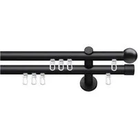 SN DECO GROUP Gardinenstange Innenlaufgarnitur Bozen, Ø 16 mm, 2-läufig, Fixmaß, Verschraubt, Aluminium, Komplettset