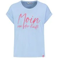 Eight2Nine T-Shirt Damen Baumwoll T-Shirt im Marine Look Kurzarmshirt mit maritimen Statement Prints
