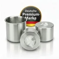FIRELL Tischfeuer Ethanol Brenner 125ml (3-teilig), Rostfreier Edelstahl, Variable Flammenhöhe, Extra lange Brenndauer