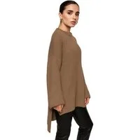 Worldclassca Longpullover WORLDCLASSCA Damen Oversize Strickpulllover Lang Pulli Oberteil Neue Kollektion - Stilvolle und gemütliche Strickmode für Damen