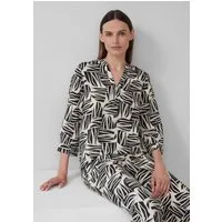 s.Oliver Kurzarmbluse Bluse Bluse aus strukturiertem Viskosemix mit All-over-Print