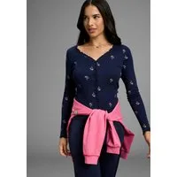 KangaROOS Langarmshirt mit V-Ausschnitt, figurbetonte Passform, hüftlange Form, aus Rippware