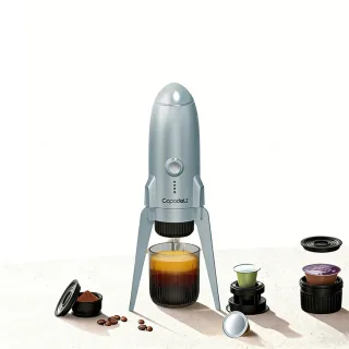 Capadeli 3-in-1 Portable Espresso Coffee Maker Cordless Heating 19 Bar Capsule & Ground Coffee For Office Outdoor Campin