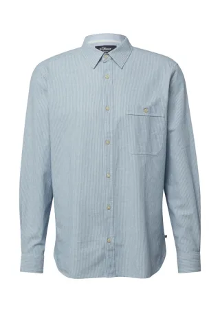 s.Oliver Red Label - Regular Fit: Langarmhemd mit Kentkragen blau - Gr. - S