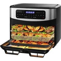 AIMAX Heißluftfritteuse XXL 12L, Airfryer 2×5,5L Dual-Kammern mit Sync-Finish, LED-Touch, 2200 W, 10-in-1, Sichtfenster, Touch-Bedienung, gesund & fettarm, Indoor-BBQ