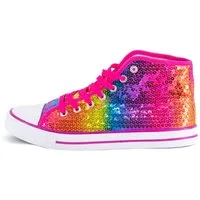 Party Factory Pailletten Schuhe Regenbogen Damen Herren Sneaker Größe 36 Sneaker mit Schnürsenkel