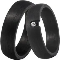 DOOSTI Trauring Schmuck Geschenk CARBON Trauring Ehering Partnerring LIEBE, wahlweise mit oder ohne Zirkonia