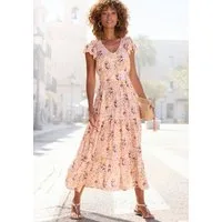 Vivance Midikleid mit Blümchendruck und Flügelärmeln Elegantes Sommerkleid aus Webware, Blumenkleid, Druckkleid