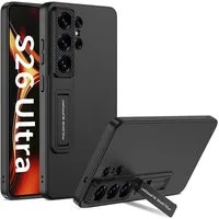 Wigento Handyhülle Für Samsung Galaxy S26 Ultra 5G Ständer Schutz Handy Hülle Schwarz, Stoßfeste Hülle mit Aufstellfunktion